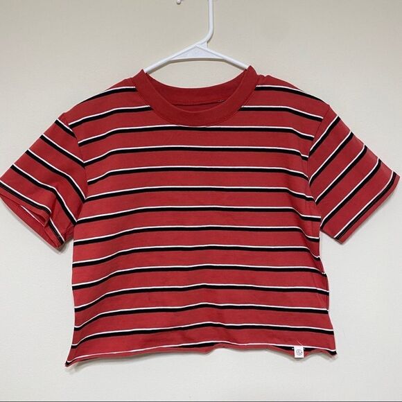 Treasure & Bond Striped Short Sleeve Crop Top Girls Large 10/12 - Picture 1 of 8